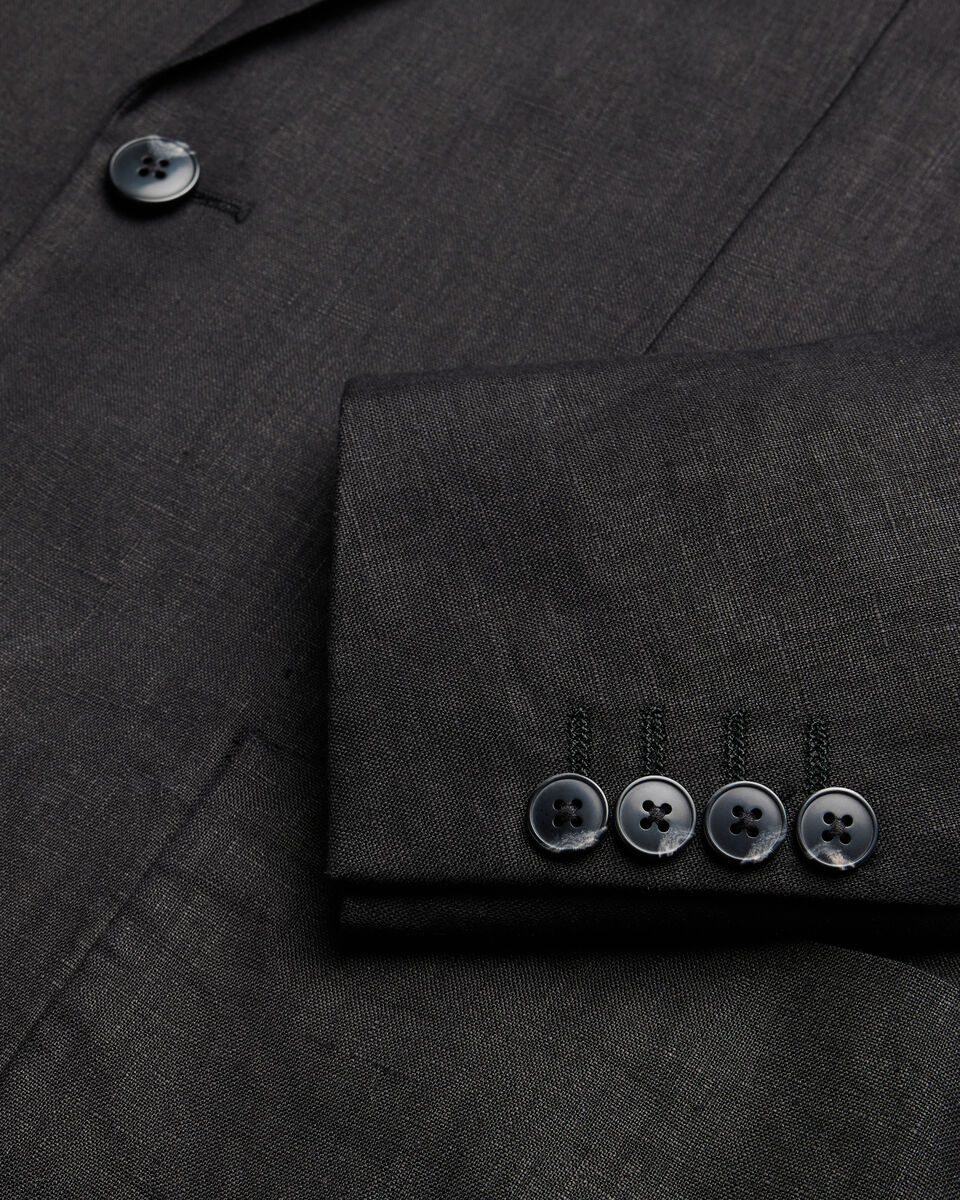 Soft Tailored Linen Jacket, Black, hi-res